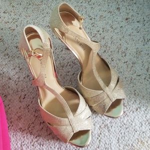 Gold dressy heels